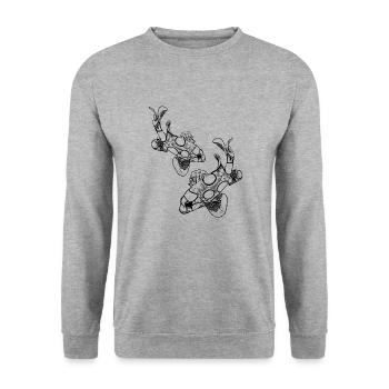 Spotted vintage clownfish - Unisex Sweatshirt - salt & pepper - Front - Alina (178cm) & Michal (187cm)