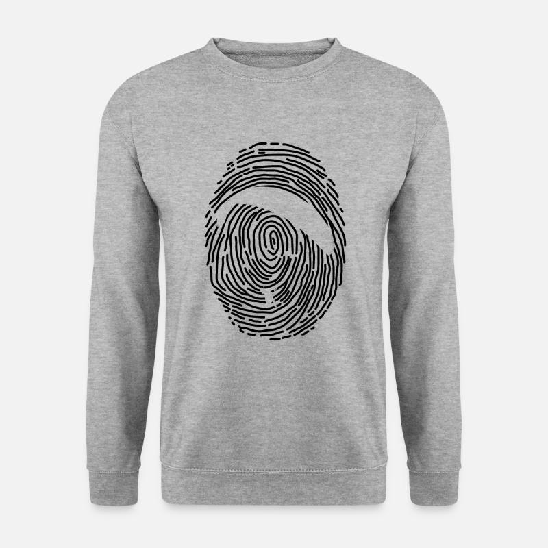 Paragliding Fingerprint - Unisex Pullover - Weißgrau meliert