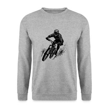 Mountain bikers with bike and helmet - Unisex Sweatshirt - salt & pepper - Front - Alina (178cm) & Michal (187cm)