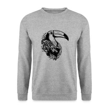 Cute toucan tropical bird with huge beak - Unisex Sweatshirt - salt & pepper - Front - Alina (178cm) & Michal (187cm)