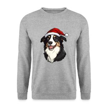 Chien Noël - Sweat-shirt Unisexe - gris chiné - Devant - Alina (178cm) & Michal (187cm)