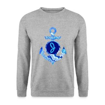 anchor e 80 j - Unisex Sweatshirt - salt & pepper - Front - Alina (178cm) & Michal (187cm)