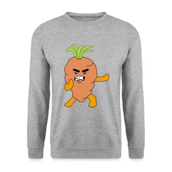 Karate Vegan Carrot Carrot for Baby Boys Girls - Unisex Sweatshirt - salt & pepper - Front - Alina (178cm) & Michal (187cm)