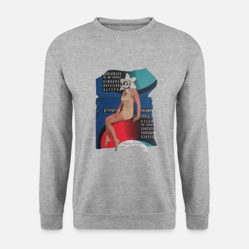 happy picture spread - Unisex Pullover - Weißgrau meliert