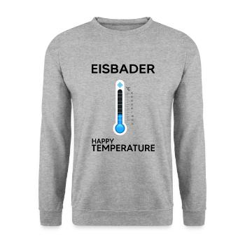 Eisbader Winterschwimmen Eisbad "Minusgrad kalt" - Unisex Pullover - Weißgrau meliert - Vorne - Alina (178cm) & Michal (187cm)