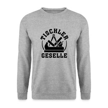 Tischler Geselle 4 Zunftzeichen Zeichen Schreiner - Unisex Pullover - Weißgrau meliert - Vorne - Alina (178cm) & Michal (187cm)