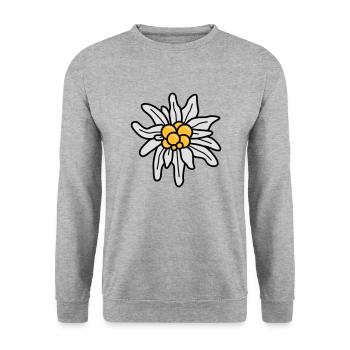 Edelweiss - Unisex Pullover - Weißgrau meliert - Vorne - Alina (178cm) & Michal (187cm)