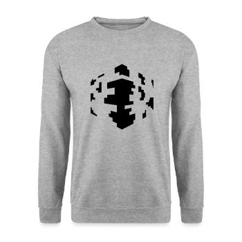 Pixel cubes - Unisex Sweatshirt - salt & pepper - Front - Alina (178cm) & Michal (187cm)