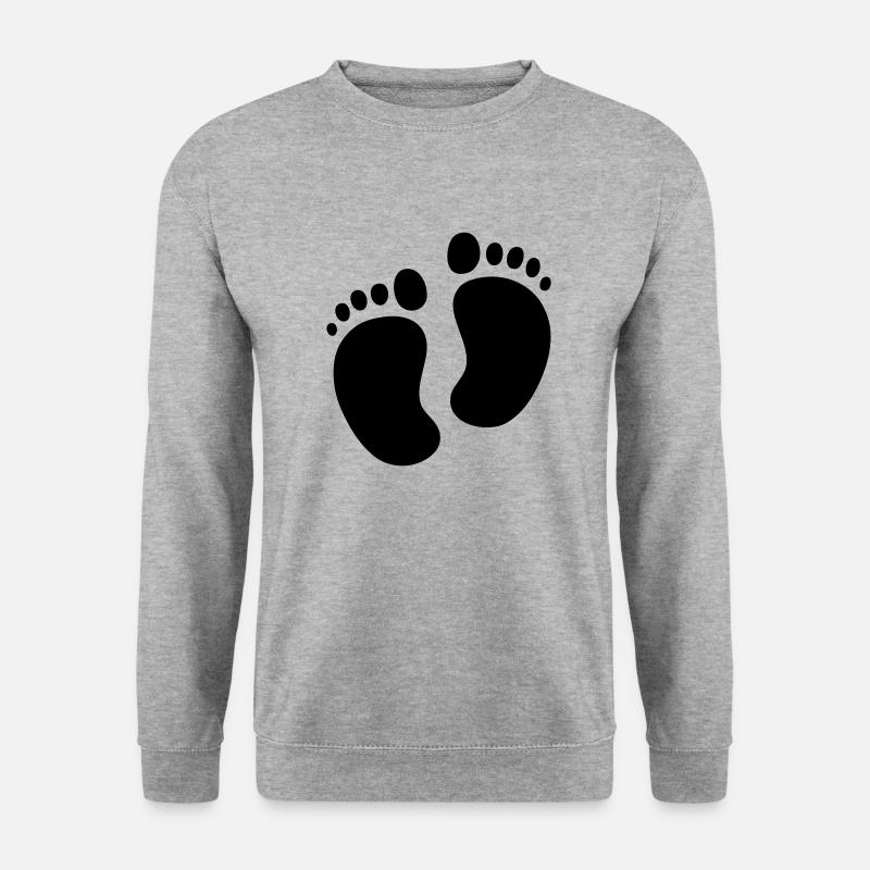 Baby Füße - Unisex Pullover - Weißgrau meliert