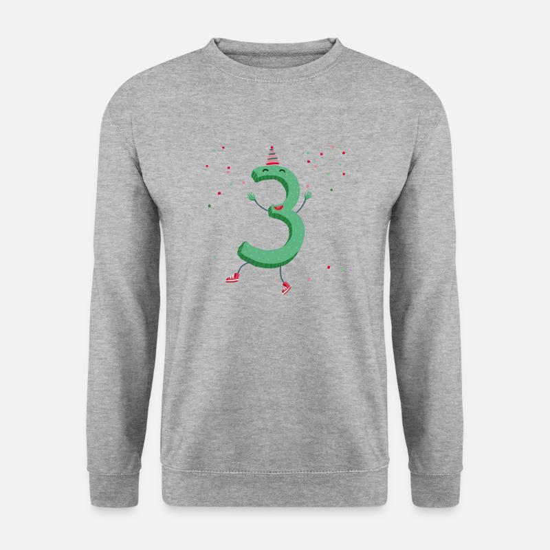 Drei Party - Unisex Pullover - Weißgrau meliert