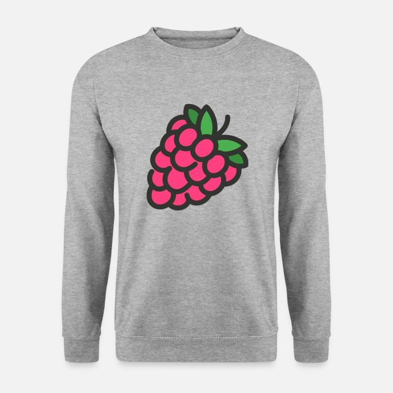Himbeere T-Shirt - Unisex Pullover - Weißgrau meliert