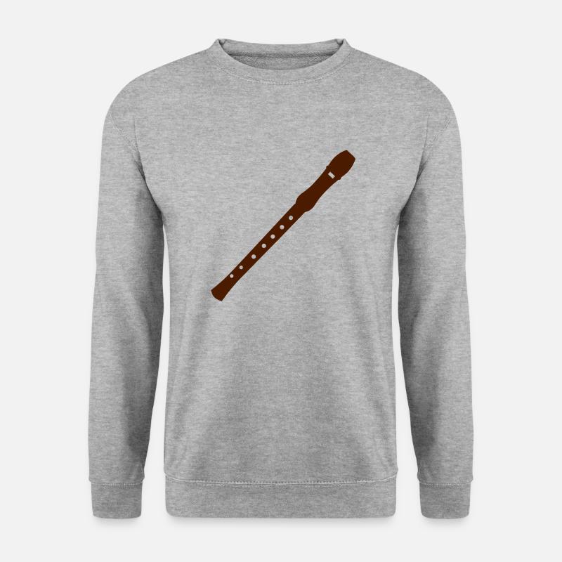 Flöte - Unisex Pullover - Weißgrau meliert