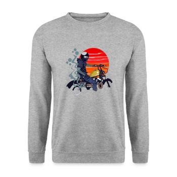 Motorcycle - Unisex Sweatshirt - salt & pepper - Front - Alina (178cm) & Michal (187cm)