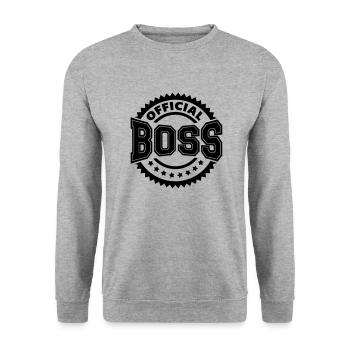 Boss (Stempel) - Unisex Pullover - Weißgrau meliert - Vorne - Alina (178cm) & Michal (187cm)