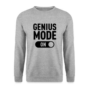 Genius Mode (ON) - Unisex Pullover - Weißgrau meliert - Vorne - Alina (178cm) & Michal (187cm)