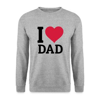 I love Dad - Unisex Sweatshirt - salt & pepper - Front - Alina (178cm) & Michal (187cm)