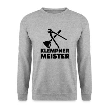 Klempner - Unisex Pullover - Weißgrau meliert - Vorne - Alina (178cm) & Michal (187cm)