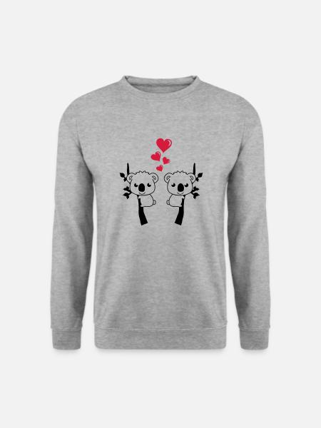koalas_in_love_001 - Unisex Pullover - Weißgrau meliert