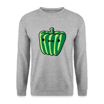 sweet peppers with face delicious vegetables cute le - Unisex Sweatshirt - salt & pepper - Front - Alina (178cm) & Michal (187cm)