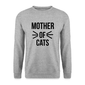 Mother of cats - Unisex Sweatshirt - salt & pepper - Front - Alina (178cm) & Michal (187cm)