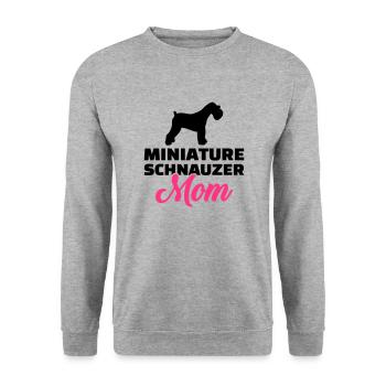 Zwergschnauzer - Unisex Pullover - Weißgrau meliert - Vorne - Alina (178cm) & Michal (187cm)