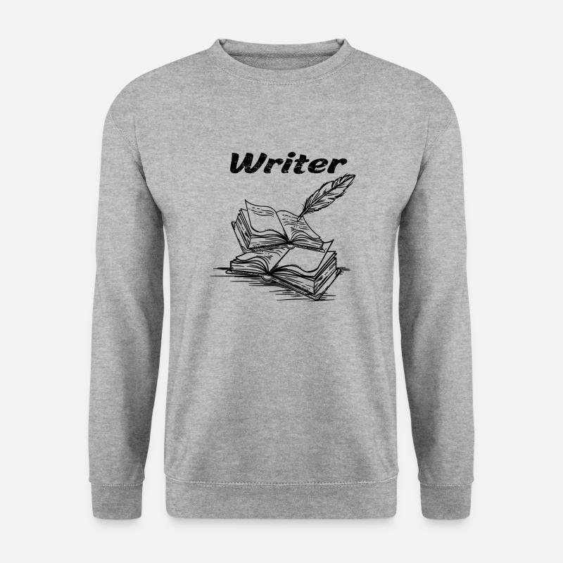schriftsteller - Unisex Pullover - Weißgrau meliert