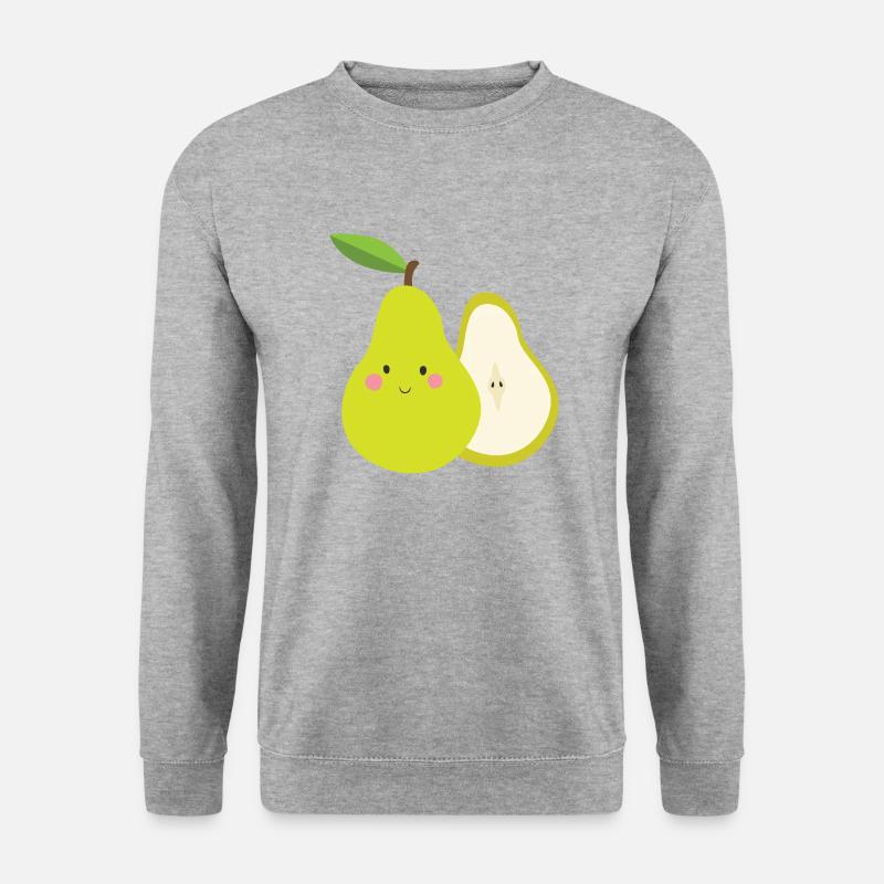 Birne - Unisex Pullover - Weißgrau meliert