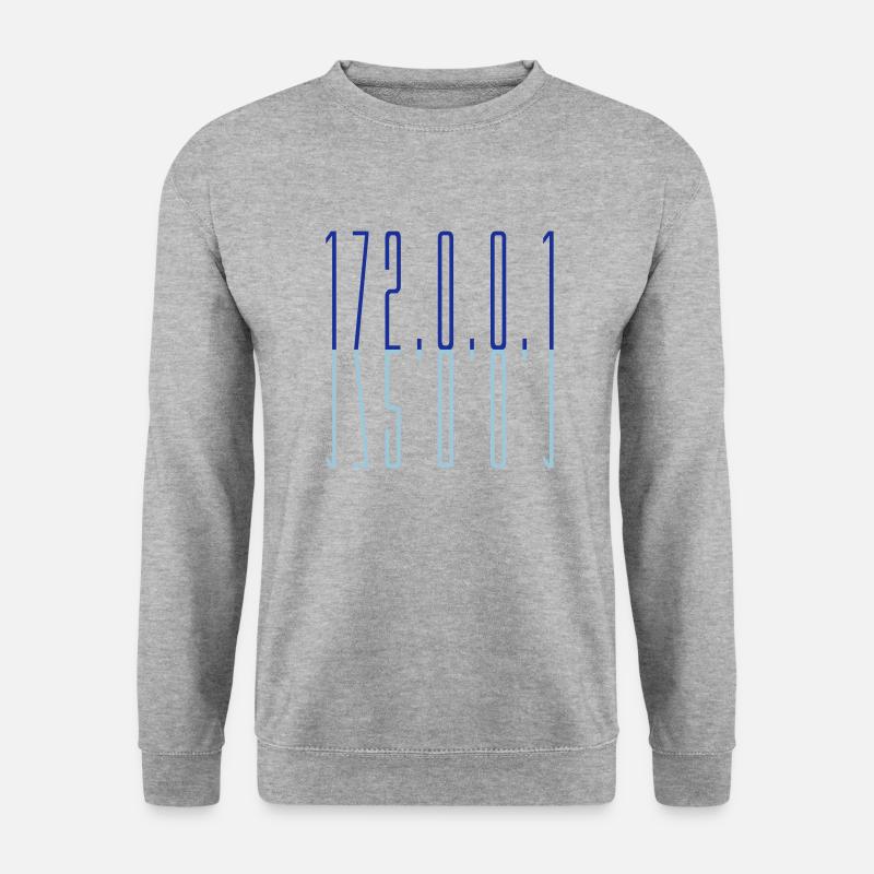 Blau 127 0 - Unisex Pullover - Weißgrau meliert