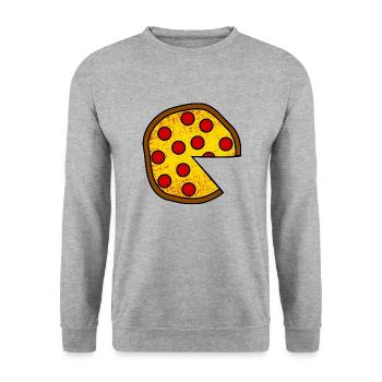 Pizza Vater Sohn Papa Tochter Partnerlook Teil 1 - Unisex Pullover - Weißgrau meliert - Vorne - Alina (178cm) & Michal (187cm)