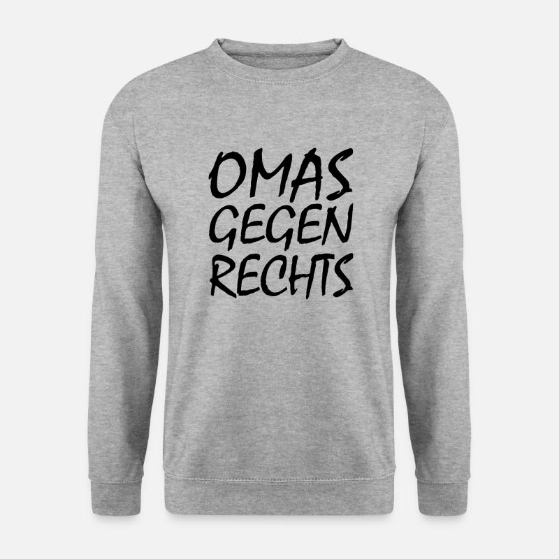 Omas gegen rechts - Unisex Pullover - Weißgrau meliert