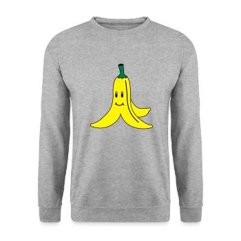 Banane - Sweat-shirt Unisexe - gris chiné - Devant - Alina (178cm) & Michal (187cm)