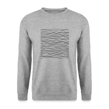 abstrakte Wellen - Unisex Pullover - Weißgrau meliert - Vorne - Alina (178cm) & Michal (187cm)