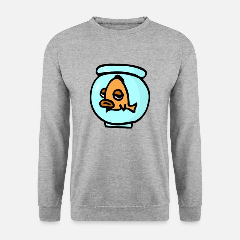 Gelangweilter Fisch - Unisex Pullover - Weißgrau meliert
