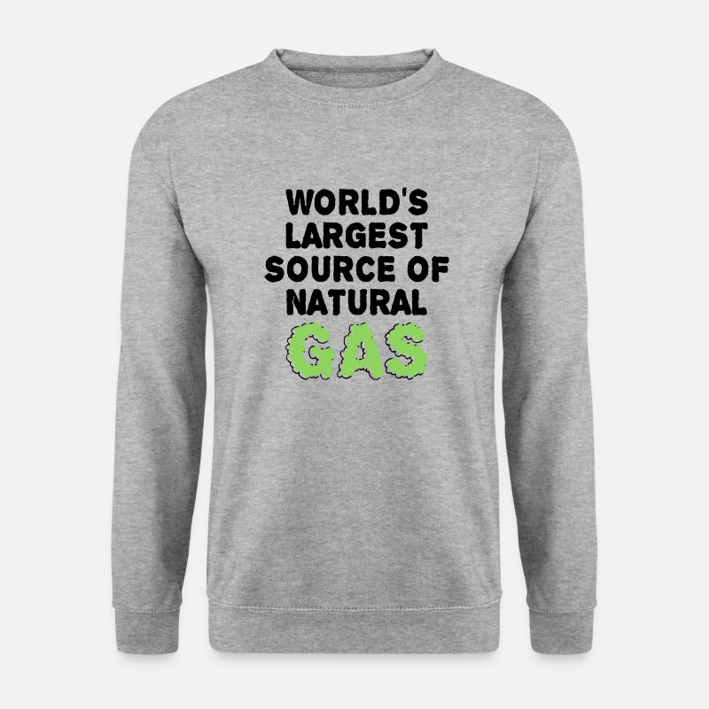Weltweit größte Quelle für Gas Lustiger Spruch - Unisex Pullover - Weißgrau meliert