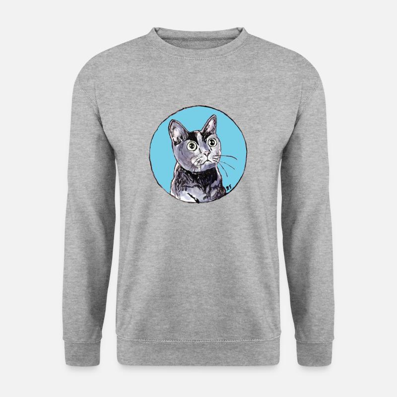 So Shiny - Blue Kitty Ball - Unisex Pullover - Weißgrau meliert