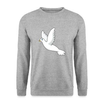 Taube - Unisex Pullover - Weißgrau meliert - Vorne - Alina (178cm) & Michal (187cm)