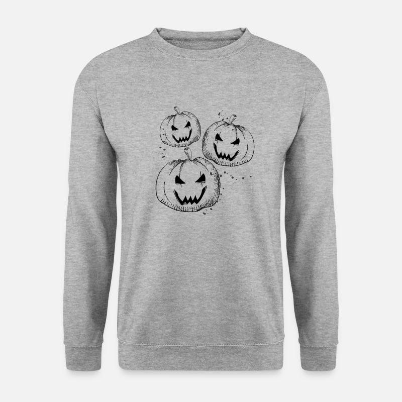 Halloween Kürbisse - Unisex Pullover - Weißgrau meliert