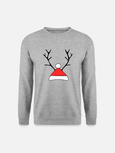 Christmas hat with antlers - Unisex Sweatshirt - salt & pepper