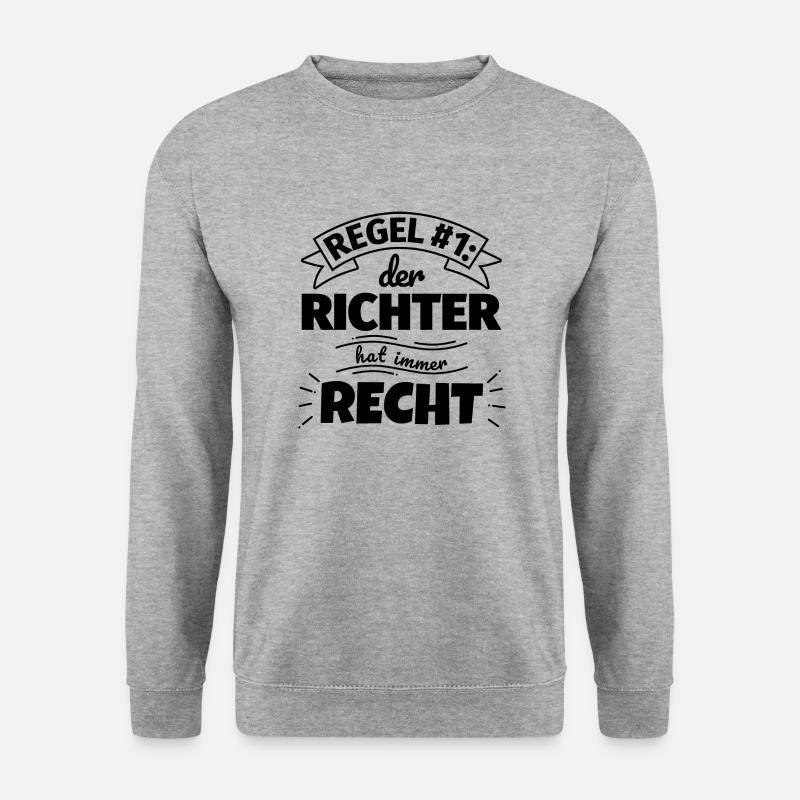Richter Geschenke – Hat immer Recht - Unisex Pullover - Weißgrau meliert