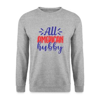 All American Hubby - Sweat-shirt Unisexe - gris chiné - Devant - Alina (178cm) & Michal (187cm)