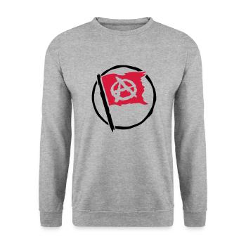 Concevoir le symbole du drapeau de l'anarchie - Sweat-shirt Unisexe - gris chiné - Devant - Alina (178cm) & Michal (187cm)