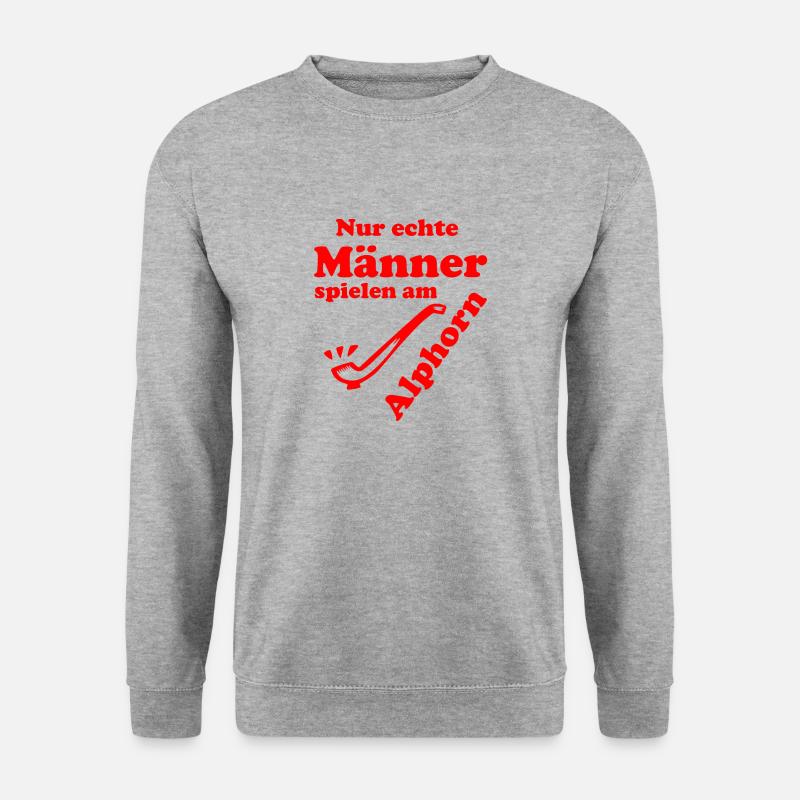 Alphorn rot - Unisex Pullover - Weißgrau meliert