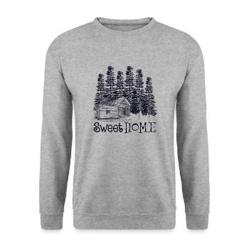 Home Sweet Home, home is the most beautiful - Unisex Sweatshirt - salt & pepper - Front - Alina (178cm) & Michal (187cm)