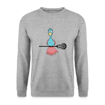 lacrosse lax lacrosse racket lacrosse player - Unisex Sweatshirt - salt & pepper - Front - Alina (178cm) & Michal (187cm)