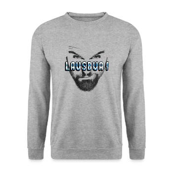 Lausbua bayrisch dialekt - Unisex Pullover - Weißgrau meliert - Vorne - Alina (178cm) & Michal (187cm)