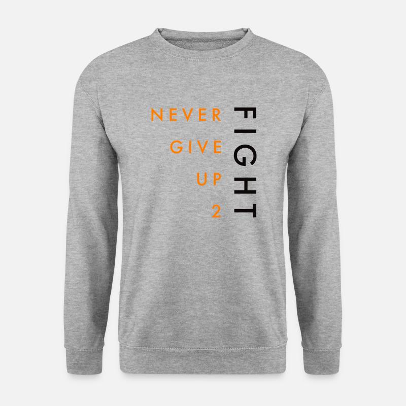 NEVER GIVE UP 2 FIGHT - Unisex Pullover - Weißgrau meliert