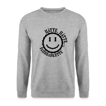 Hätte hätte Fahrrad Kette 29 - Unisex Pullover - Weißgrau meliert - Vorne - Alina (178cm) & Michal (187cm)