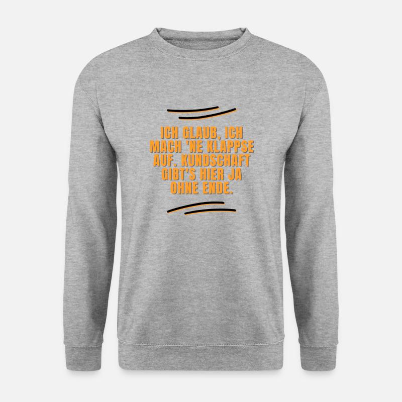 Ich mach ne Klappse auf - Unisex Pullover - Weißgrau meliert
