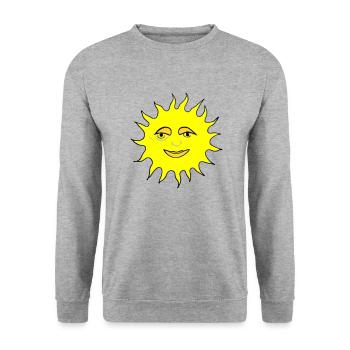 Sun Summer Watercolor Nature Beach Sky Vector - Unisex Sweatshirt - salt & pepper - Front - Alina (178cm) & Michal (187cm)