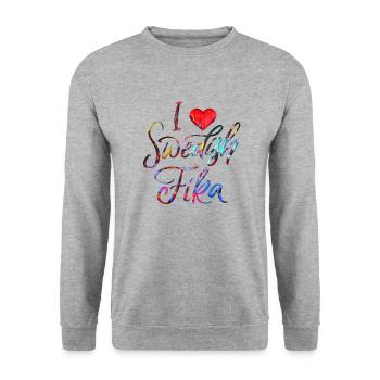 Suède Suède Viking Norden Scandinavie fika - Sweat-shirt Unisexe - gris chiné - Devant - Alina (178cm) & Michal (187cm)